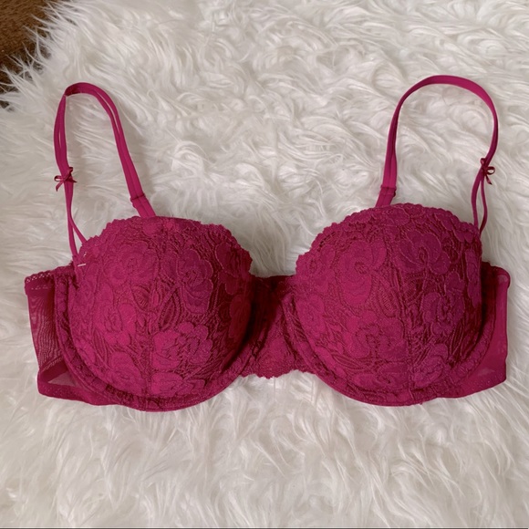pink fuchsia lace Balconet bra by Maidenform, Sz 36C - Picture 2 of 13